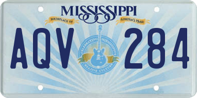 MS license plate AQV284
