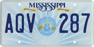 MS license plate AQV287