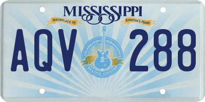 MS license plate AQV288