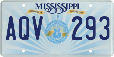 MS license plate AQV293