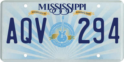 MS license plate AQV294