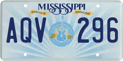 MS license plate AQV296