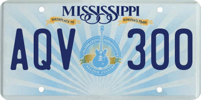 MS license plate AQV300