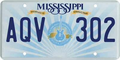 MS license plate AQV302