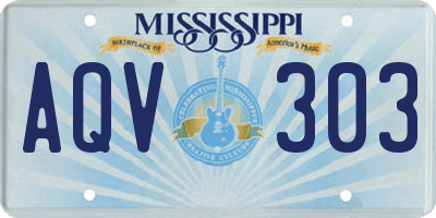 MS license plate AQV303