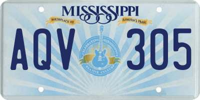 MS license plate AQV305