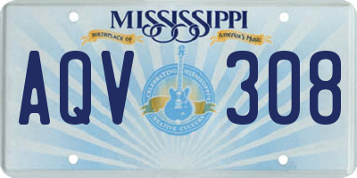 MS license plate AQV308