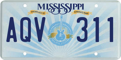 MS license plate AQV311