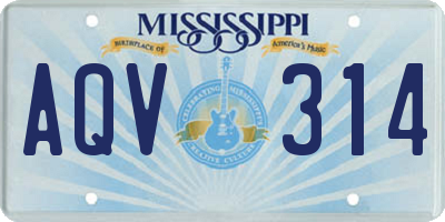 MS license plate AQV314