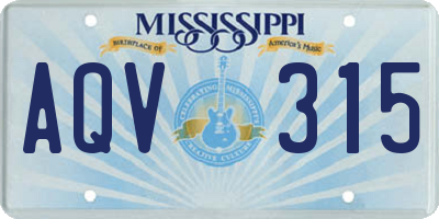 MS license plate AQV315