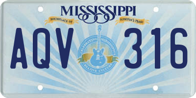 MS license plate AQV316