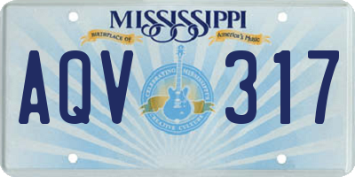 MS license plate AQV317