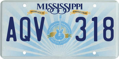 MS license plate AQV318