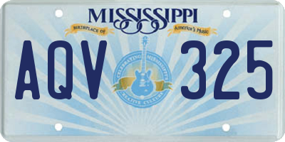 MS license plate AQV325