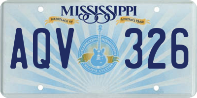 MS license plate AQV326