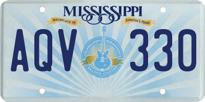 MS license plate AQV330