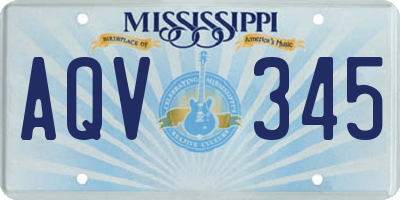 MS license plate AQV345
