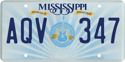 MS license plate AQV347