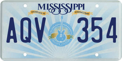 MS license plate AQV354