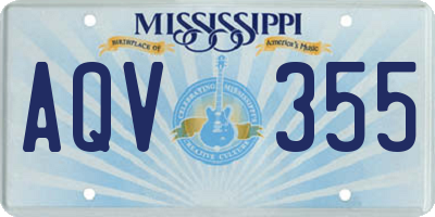 MS license plate AQV355