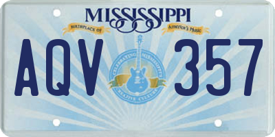 MS license plate AQV357