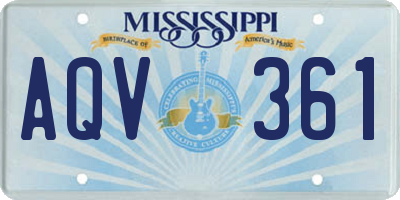 MS license plate AQV361