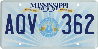MS license plate AQV362