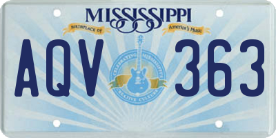 MS license plate AQV363