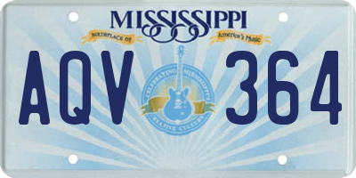 MS license plate AQV364