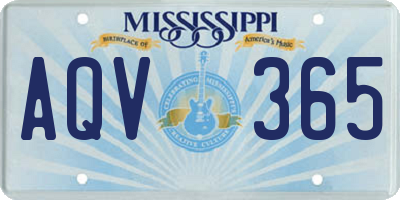 MS license plate AQV365