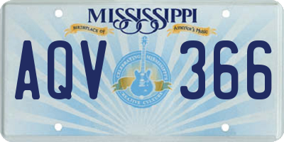 MS license plate AQV366
