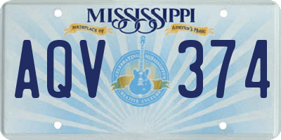 MS license plate AQV374