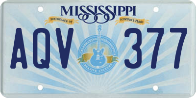 MS license plate AQV377