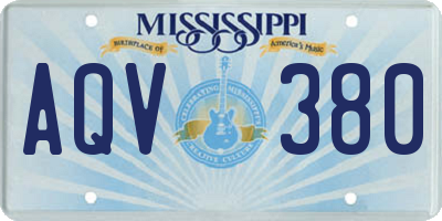 MS license plate AQV380