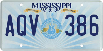 MS license plate AQV386
