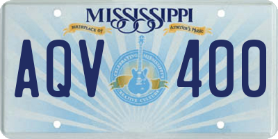 MS license plate AQV400
