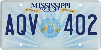 MS license plate AQV402