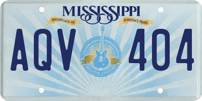 MS license plate AQV404