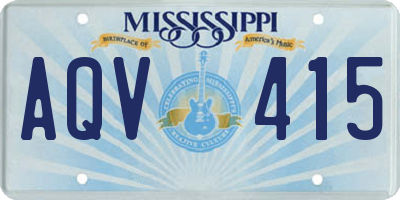 MS license plate AQV415