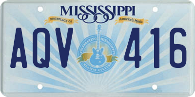 MS license plate AQV416