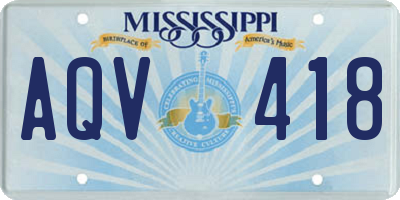 MS license plate AQV418