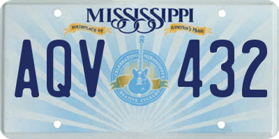 MS license plate AQV432