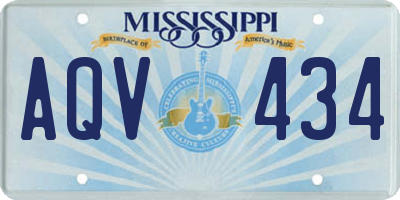 MS license plate AQV434