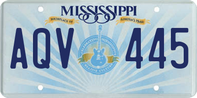 MS license plate AQV445