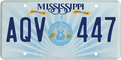 MS license plate AQV447