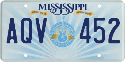 MS license plate AQV452