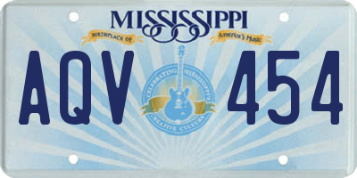 MS license plate AQV454