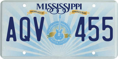 MS license plate AQV455