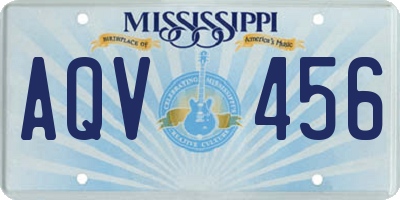 MS license plate AQV456