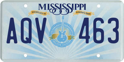 MS license plate AQV463